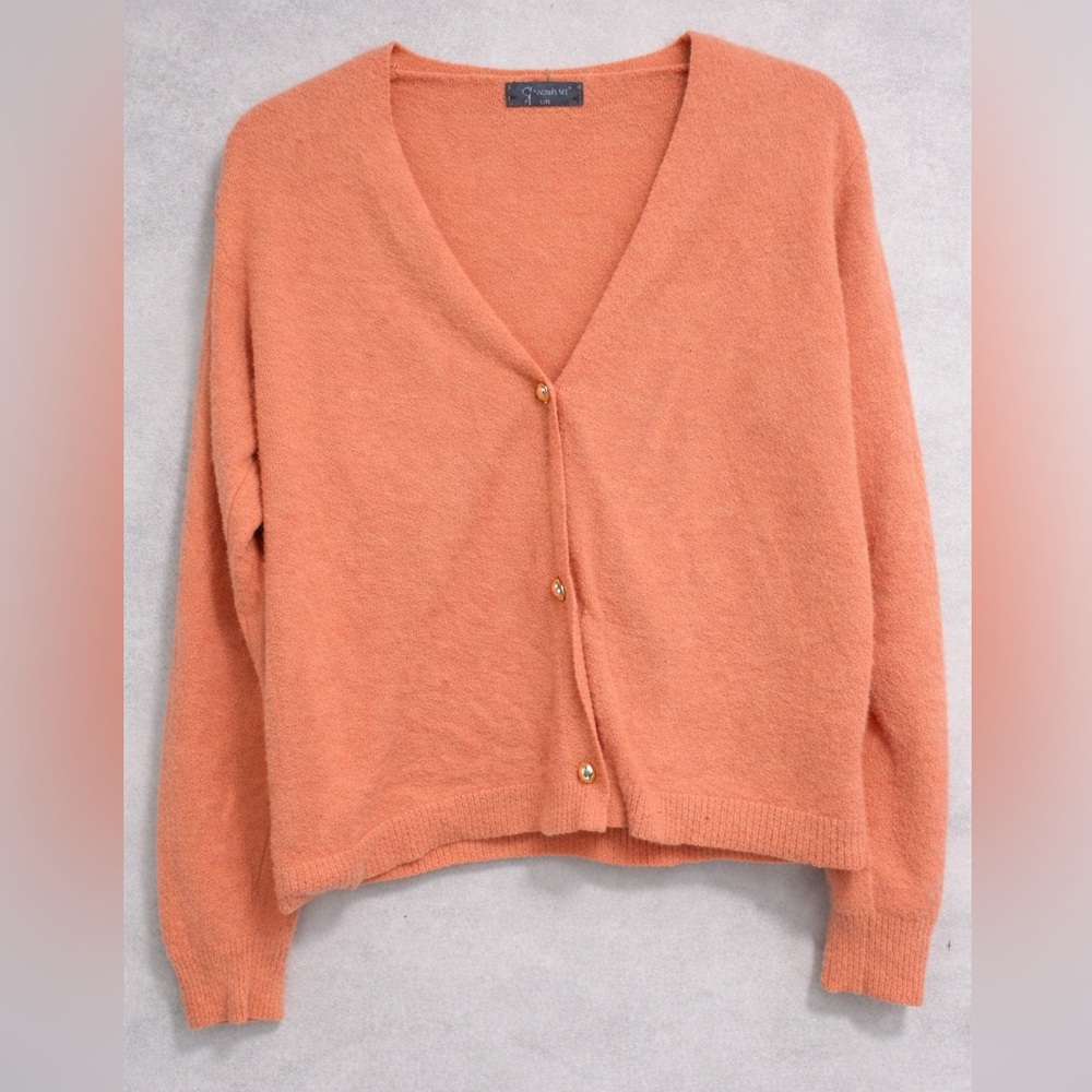Soft Pink Cozy Knit Cardigan – Women’s Large (Fits L–XL